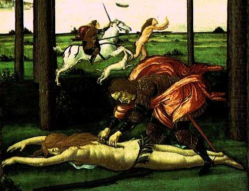 BOTTICELLI, Sandro The Story of Nastagio degli Onesti (detail of the second episode)  dghg china oil painting image
